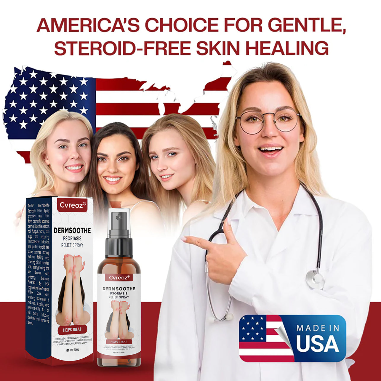 Cvreoz® DermSoothe Psoriasis Relief Spray —Clinically Tested, FDA-Recognized Formula