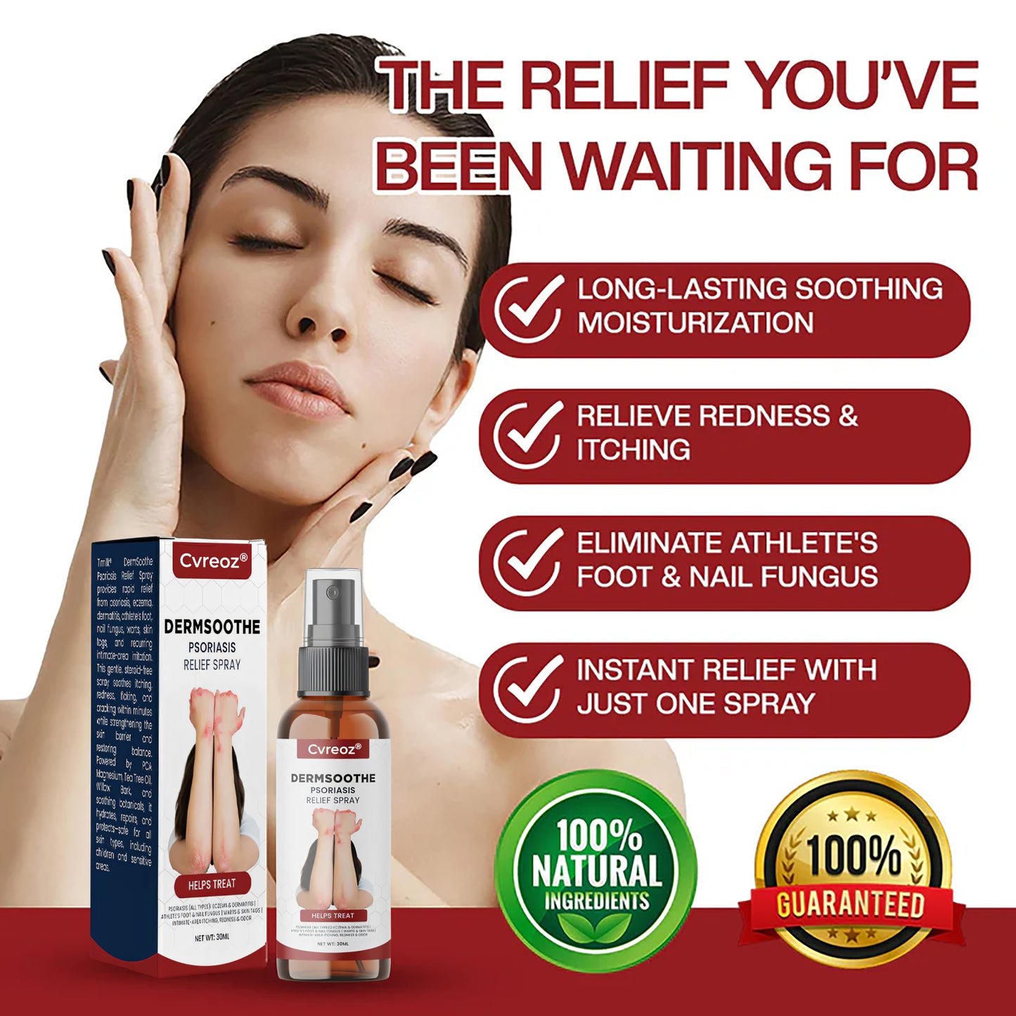 Cvreoz® DermSoothe Psoriasis Relief Spray —Clinically Tested, FDA-Recognized Formula
