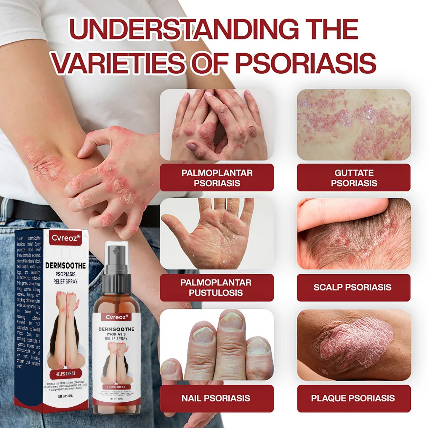 Cvreoz® DermSoothe Psoriasis Relief Spray —Clinically Tested, FDA-Recognized Formula