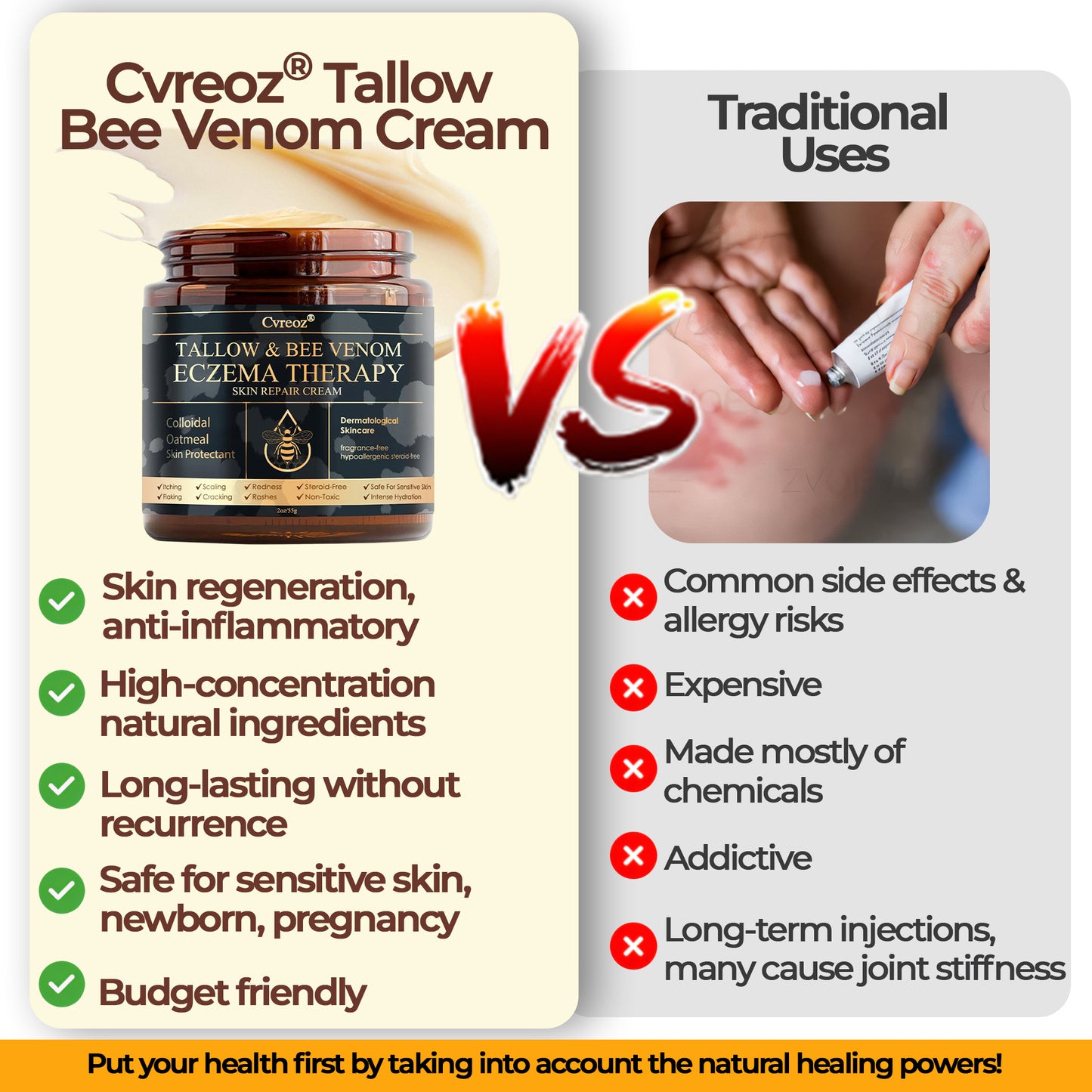 ⚡Final Chance: Save 60% Today Only🔥Cvreoz® Tallow & Bee Venom Eczema Theraphy