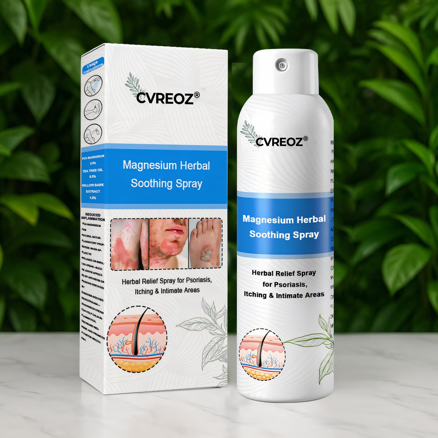 Cvreoz® Magnesium Herbal Psoriasis Soothing Spray 👨⚕️ FDA Approved