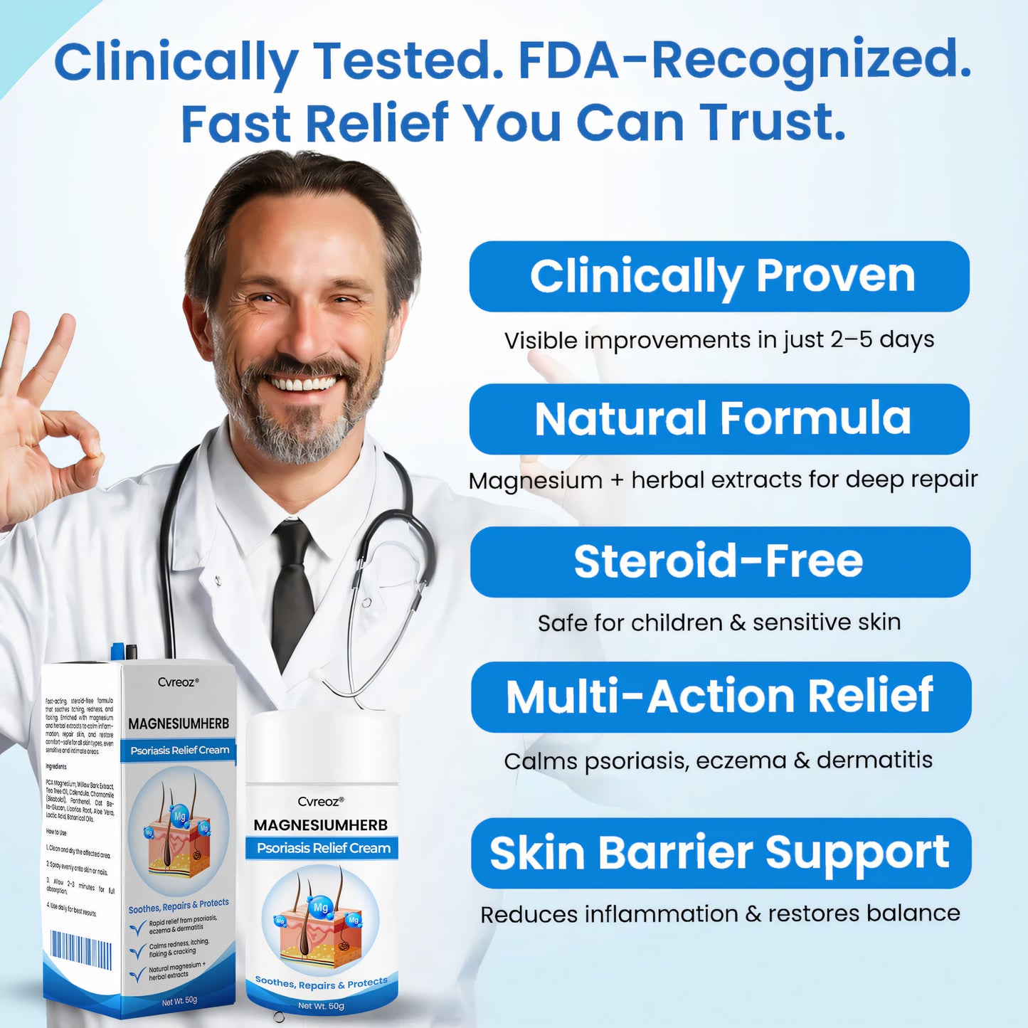 Cvreoz® MagnesiumHerb Psoriasis Relief Cream