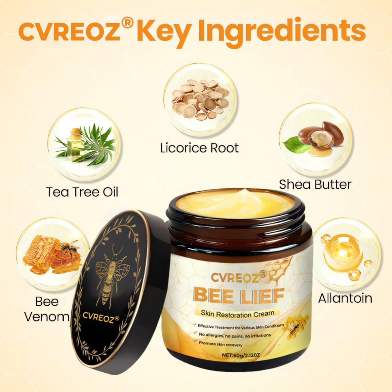 ⏰Last Day Promotion: 60% OFF🔥 Cvreoz® BeeLief Psoriasis Skin Care Cream