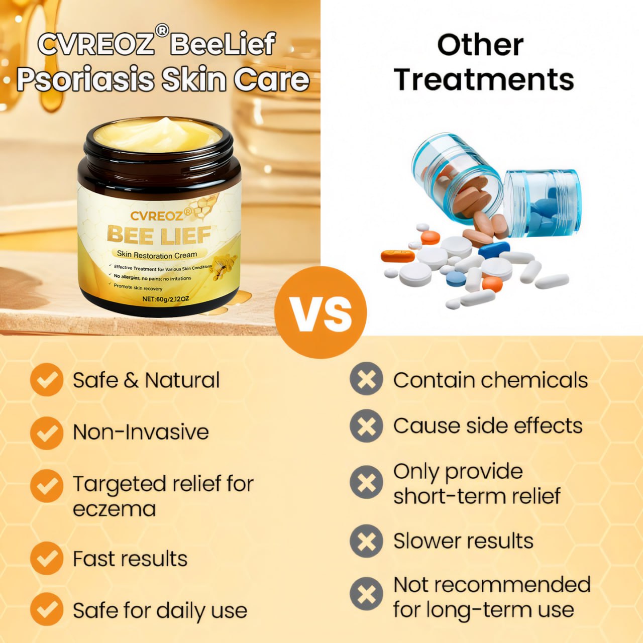 ⏰Last Day Promotion: 60% OFF🔥 Cvreoz® BeeLief Psoriasis Skin Care Cream