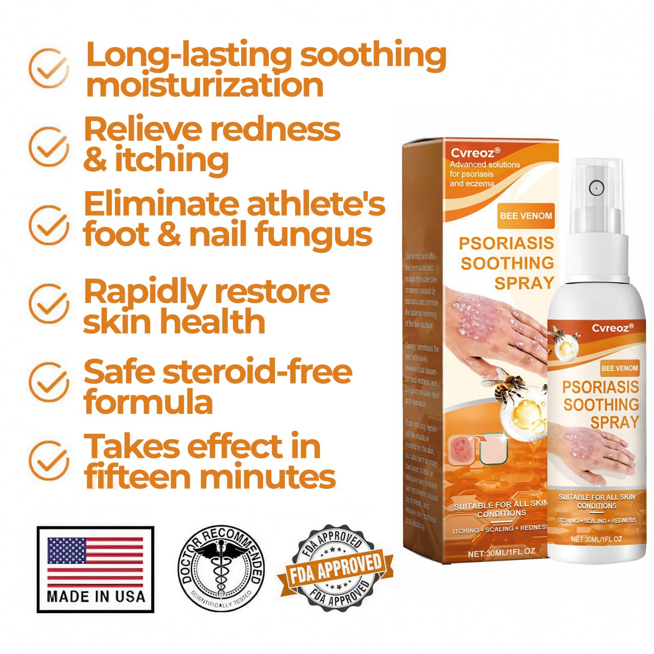 đ„CvreozÂź Bee Venom Psoriasis Soothing Spray đ LIMITED OFFER: 60% OFF đ„