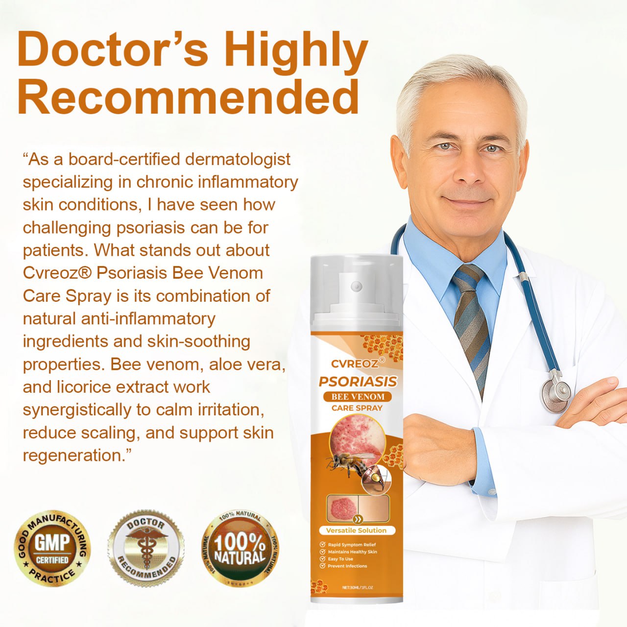 đ LIMITED OFFER 60% OFF đ CvreozÂź Psoriasis Bee Venom Care Spray