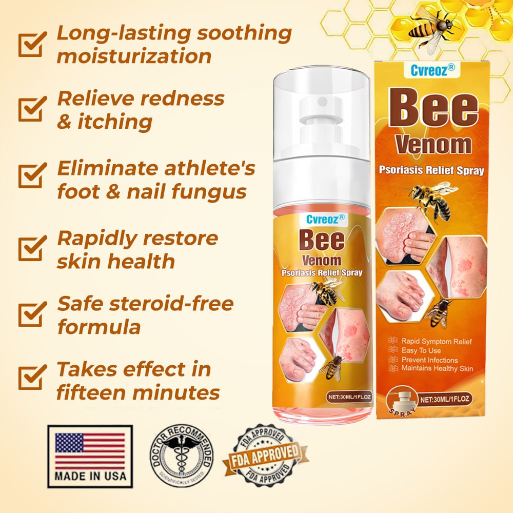🐝 LIMITED OFFER 60% OFF 💛 Cvreoz® Bee Venom Psoriasis Relief Spray