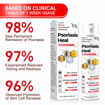 🎉HOT SALE: 60% OFF This Week Only!🔥 Cvreoz®  Psoriasis Heal Bee Venom Treatment Spray
