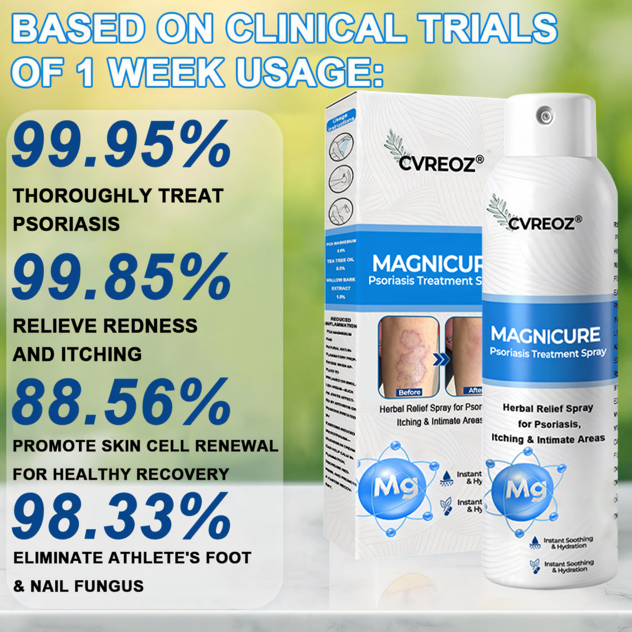 🎉SPECIAL LAUNCH OFFER: 60% OFF This Week Only!🔥 Cvreoz® MagniCure Psoriasis Treatment Spray